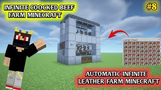 INFINITE COOCKED BEEF AND LEATHER FARM  STARTER FARMS 8  minecraft minectraftbuilding gaming [upl. by Letrice547]