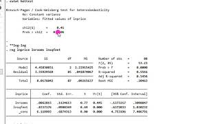 Stata16 Heteroskedasticity and Functional Forms loglog loglevel archtest [upl. by Giglio799]