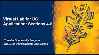 Virtual Lab for UC Application Section 46 Fall 2023 [upl. by Suivat]