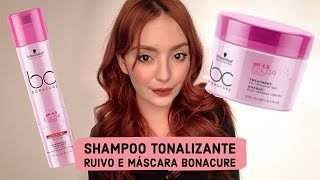 TESTEI UM SHAMPOO TONALIZANTE RUIVO  Tonalizante máscara Bonacure Color Freeze [upl. by Jinny]