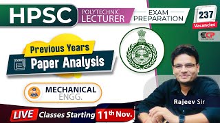 Previous papers analysis of HPSC Mechanical Lecturer amp Assistant Engineer screening test prelims [upl. by Lavine]