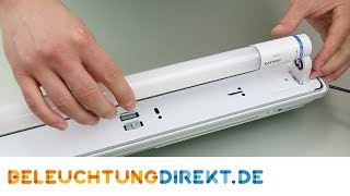 Installationsanleitung T8 Röhre mit konventionellem Vorschaltgerät durch LED ersetzen [upl. by Tiana]