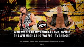 WWE 2K24 SHAWN MICHAELS VS SYCHO SID WORLD HEAVYWEIGHT CHAMPIONSHIP [upl. by Einattirb]