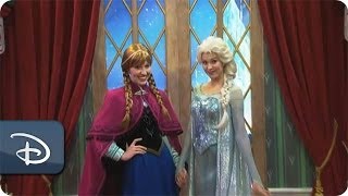 Frozen Meet amp Greet With Anna amp Elsa at Epcot  Walt Disney World [upl. by Nadya]