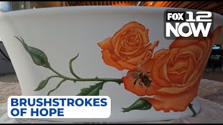 Brushstrokes of Hope fundraiser to benefit Portlands Rose Haven shelter [upl. by Wachter740]