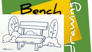 How to easy draw Bench drawingBench drawingBench sketch for beginners [upl. by Orlantha503]