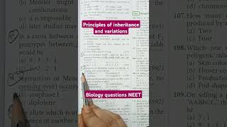 Principles of inheritance and variation biology pyq NEET shorts youtube neetpreparation [upl. by Japheth818]