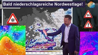 Met Winteranfang 202425 bald niederschlagsreiche Nordwestlage Wettervorhersage 0108122024 [upl. by Lajet]