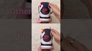 Real Vs Fake Fire Red Jordan 4 shorts sneakerhead viral [upl. by Hibben]