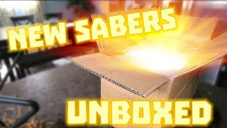 New Custom Saber Designs Coming At You First Unboxing and View [upl. by Anicnarf]