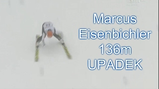 Marcus Eisenbichler 136m UPADEKCRASH Sapporo 12022017r [upl. by Nellda]