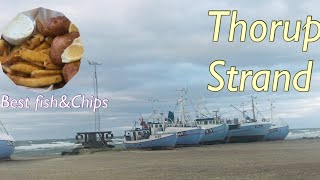 Thorup Strand  Best Fish amp Chips in town  Boats [upl. by Brieta]