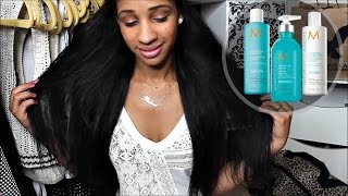 HOW I SMOOTH Straight Hair MOROCCANOIL [upl. by Melania]