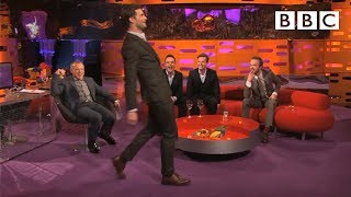 Jamie Dornans funny toetomoretoe walk  The Graham Norton Show  BBC [upl. by Des]