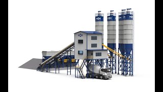 How Does A Concrete Batch Plant Work Belt Type Batching Plant 3D Working Video [upl. by Ahsoet]