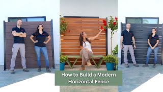 How to Build an Easy Modern Horizontal Fence Using a Slat Fence Kit [upl. by Ahsenik981]