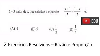 Exercícios de Razão e Proporção  SARESP 6º e 7º anos [upl. by Pleasant799]