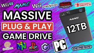 This MASSIVE 12TB Plug amp Play Game Drive Has TONS of AAA Games  PS2 Switch Gamecube N64 amp More [upl. by Akinert]