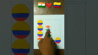 Indian Flag ❤️ Columbia flag  Independence Day Drawing  Republic Day Drawing shorts art [upl. by Allsopp80]