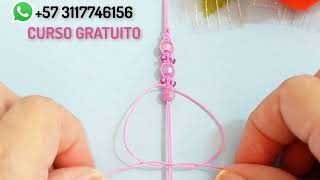 PULSERA DE NUDO PLANO CON ABALORIO [upl. by Esened]