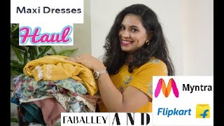 Maxi Dress Haul ANDFABAlleyLong Dress FlipkartMyntra Shopping Dress Haul 2020 You tuber Sabita [upl. by Airyk]