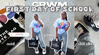 GRWM FIRST DAY OF SCHOOL  MINI VLOG chitchat ootd pack my bag wm amp more Junior Year [upl. by Hollis414]