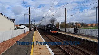 Trains at Prestonpans 23324 ft 44871 The Edinburgh Flyer ft Nathanstrains [upl. by Ij270]