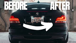 BMW 135i E82 LCI TAIL LIGHTS UPGRADE FACELIFT CONVERSION [upl. by Hazlip]