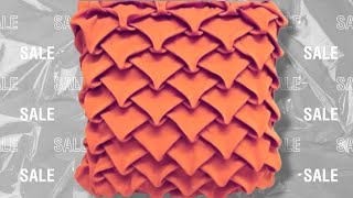 Frill SMOCKING Cushion cover Flare ruffled design cutting making Punto DIY Arrow head caption cojin [upl. by Attesoj216]