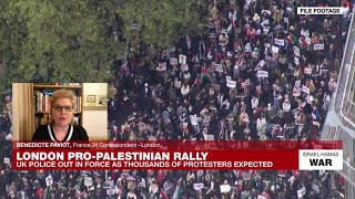 Huge crowds expected for London proPalestinian rally police gear for trouble • FRANCE 24 English [upl. by Arlene]