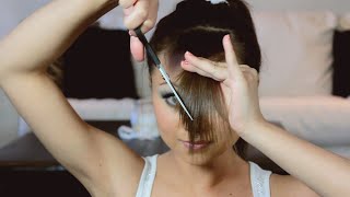 How to Cut Perfect Side Swept Bangs at Home [upl. by Nitniuq]