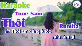 Karaoke Thôi  Rumba  Tone Nam DmTp100  Quốc Dân Karaoke [upl. by Basir342]