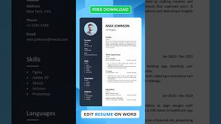 How to Edit Resume on Word  Best CV Format Download 2024 resumeformat [upl. by Uhej]