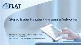 StereoTrader bei FXFlat  Helpdesk zur MetaTrader Erweiterung am 17122018 [upl. by Nedrud]