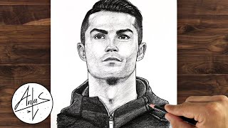 Sketching Cristiano Ronaldo  Drawing Tutorial step by step for beginners [upl. by Buke268]