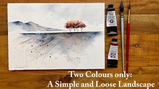 A Quick and Loose Watercolour Landscape Using Two Colours Only [upl. by Gilba]