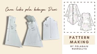 Cara buat pola kebaya moden  How to draft kebaya moden [upl. by Lorrie]