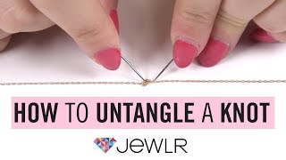 Jewlr  How to Untangle a Knot in a Chain [upl. by Anilecram704]