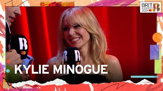 Kylie Minogue Reacts to her BRITs Global Icon Award  The BRIT Awards 2024 [upl. by Fidellia]