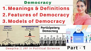 Democracy Definition amp Meaning  Features  Models of Democracy  Deepika [upl. by Arihaj]