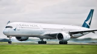 AIRBUS A3501000 Cathay Pacific Takeoff from Amsterdam Schiphol Airport [upl. by Aira]