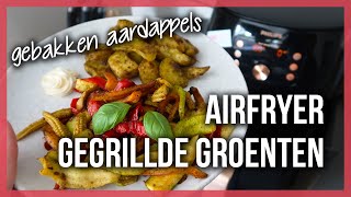 Airfryer Gegrillde Groenten met Gebakken Aardappels [upl. by Inaluiak]