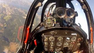 Fouga Magister CM170 jet flight  helmet camera view [upl. by Thorma684]