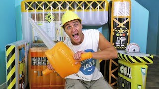 Giant Inflatable Construction Site  Toy Review  Konas2002 [upl. by Airdnalahs347]