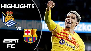 🚨 DRAMA AT THE FINISH 🚨 Real Sociedad vs Barcelona  LALIGA Highlights  ESPN FC [upl. by Donadee551]