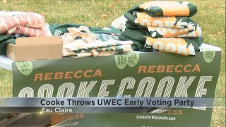 Cooke throws early voting party for UWEau Claire students [upl. by Ayatnwahs]