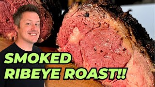 Perfectly Smoked RIBEYE ROAST  Pellet Grill Boneless Prime Rib Roast [upl. by Lorrac]