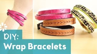 DIY Leather Wrap Bracelets  Sea Lemon [upl. by Razatlab969]