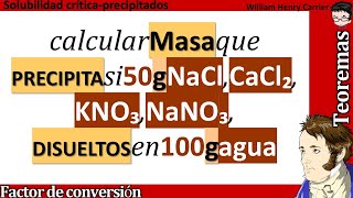 Que masa 𝐩𝐫𝐞𝐜𝐢𝐩𝐢𝐭𝐚 si 3445 se 𝒅𝒊𝒔𝒖𝒆𝒍𝒗𝒆𝒏 en 310 g agua a 20 °C 𝒅𝒆𝒏𝒔𝒊𝒅𝒂𝒅 930 g100 g [upl. by Rabassa]