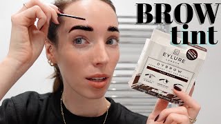 HOW TO TINT YOUR EYEBROWS AT HOME SAFELY  DIY Eylure Dybrow Brow Tint Dark Brown Easy Tutorial [upl. by Marcille]